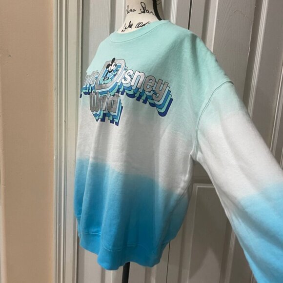 Kawaii walt Disney World Tie Dye teal colors Sweatshirt Size XL 100% Cotton - Picture 12 of 12